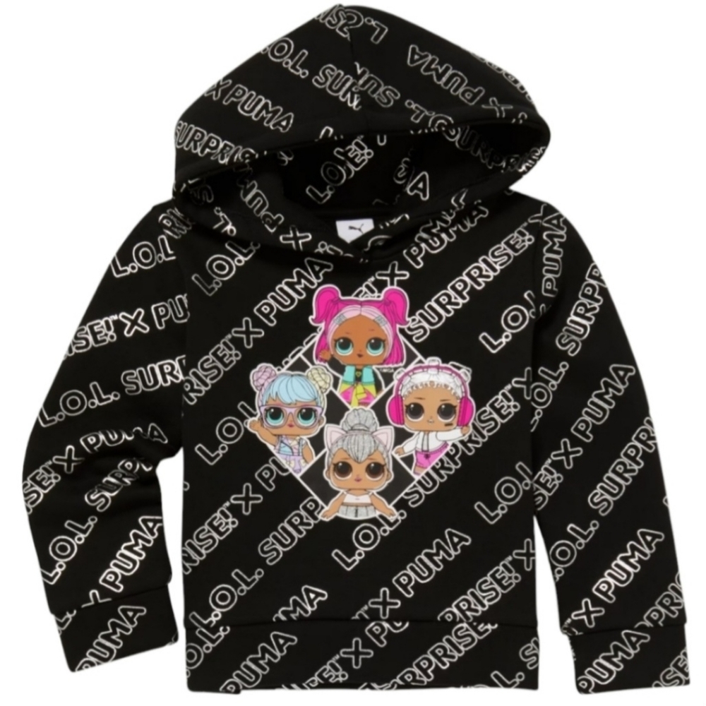 Puma x LOL Youth Graphic Logo Pullover Hoodie. Girls Size Large (12/14)